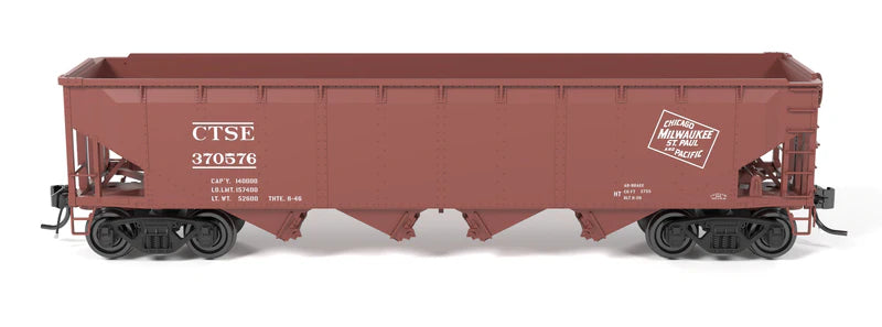 Broadway Limited 10136 HO ARA 70-ton 4-Bay Hopper, C&O H7-13, Black & White, 6-pack B