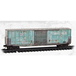 Micro-Trains 180144470 N Scale 50' Single Door Box Car Weathered Pittsburgh & Lake Erie #23841