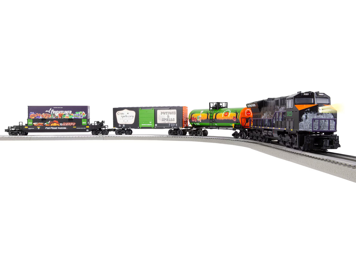 Lionel 2323050 O Gauge Halloween Fast Freight LionChief Set
