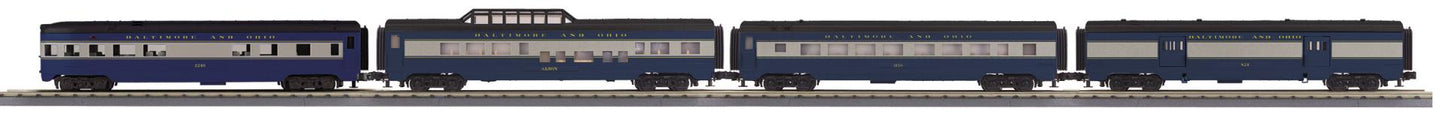 MTH 30-68333 O Gauge RailKing Baltimore & Ohio 4-Car 60’ Streamlined Passenger Set