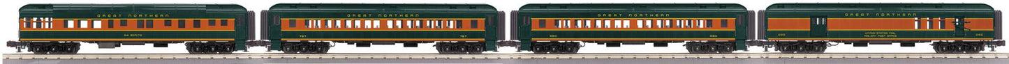 MTH 30-69385 O Gauge RailKing Great Northern 4-Car 60’ Madison Passenger Set