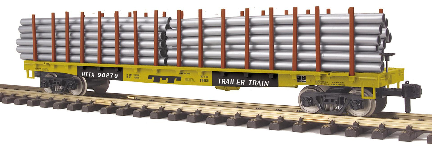 MTH 70-76062 G Gauge RailKing One-Gauge Flat Car w/ Pipe Load TTX