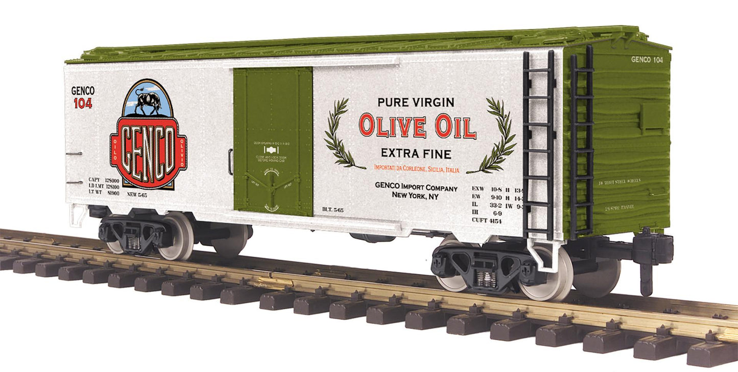 MTH 70-78058 G Gauge RailKing One Gauge 40' Reefer Car Genco Olive Oil