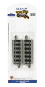 Bachmann 44514 4.50" Straight Nickel Silver E-Z Track w/Grey Roadbed (4/card)