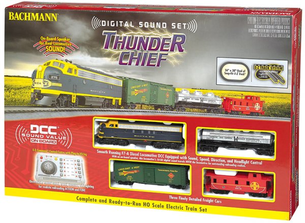 Bachmann 00826 Thunder Chief Santa Fe Diesel Freight Set w/DCC & Sound