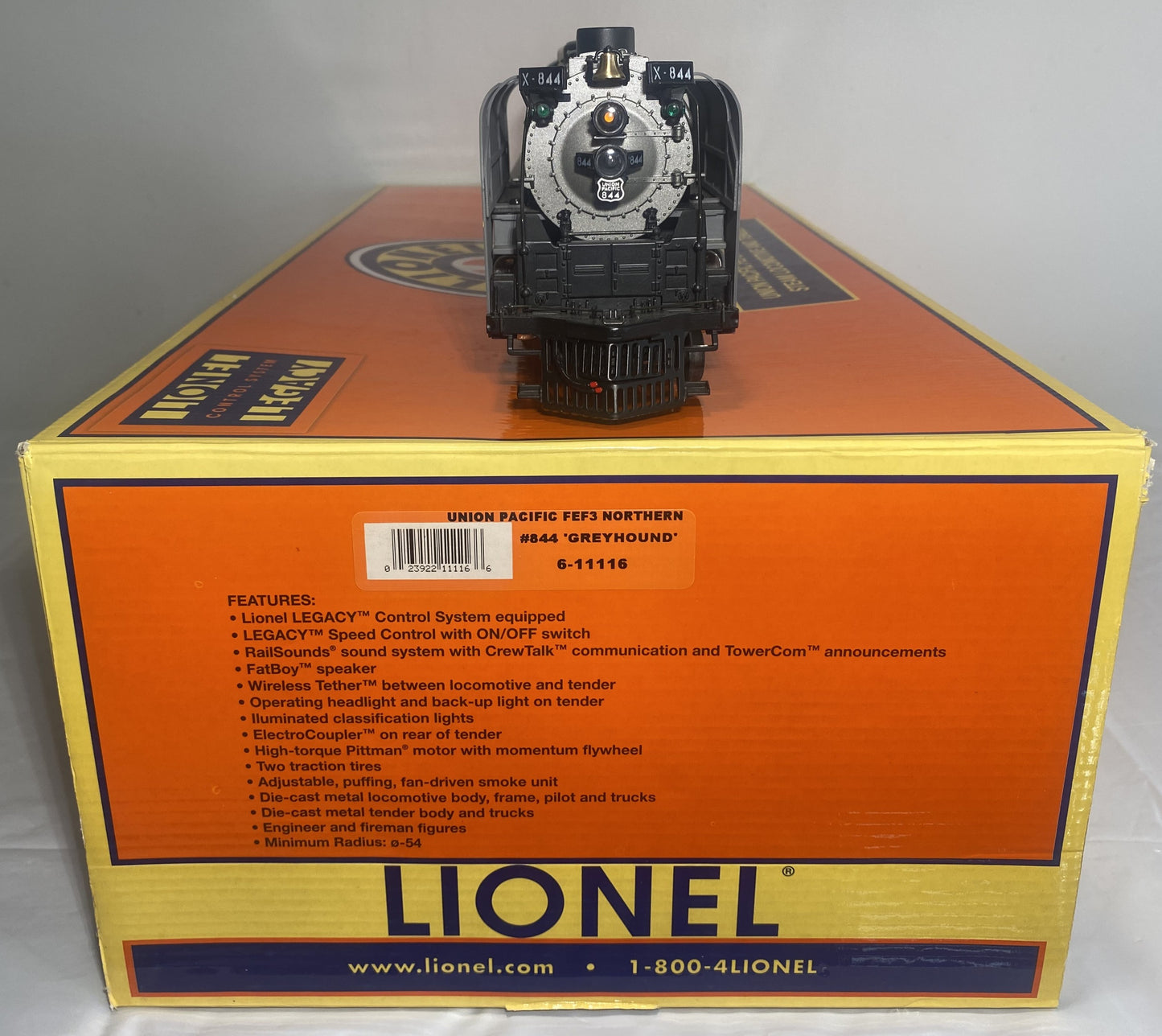 Lionel Modern 6-11116 Union Pacific LEGACY Scale 4-8-4 FEF Northern (Grey) 844