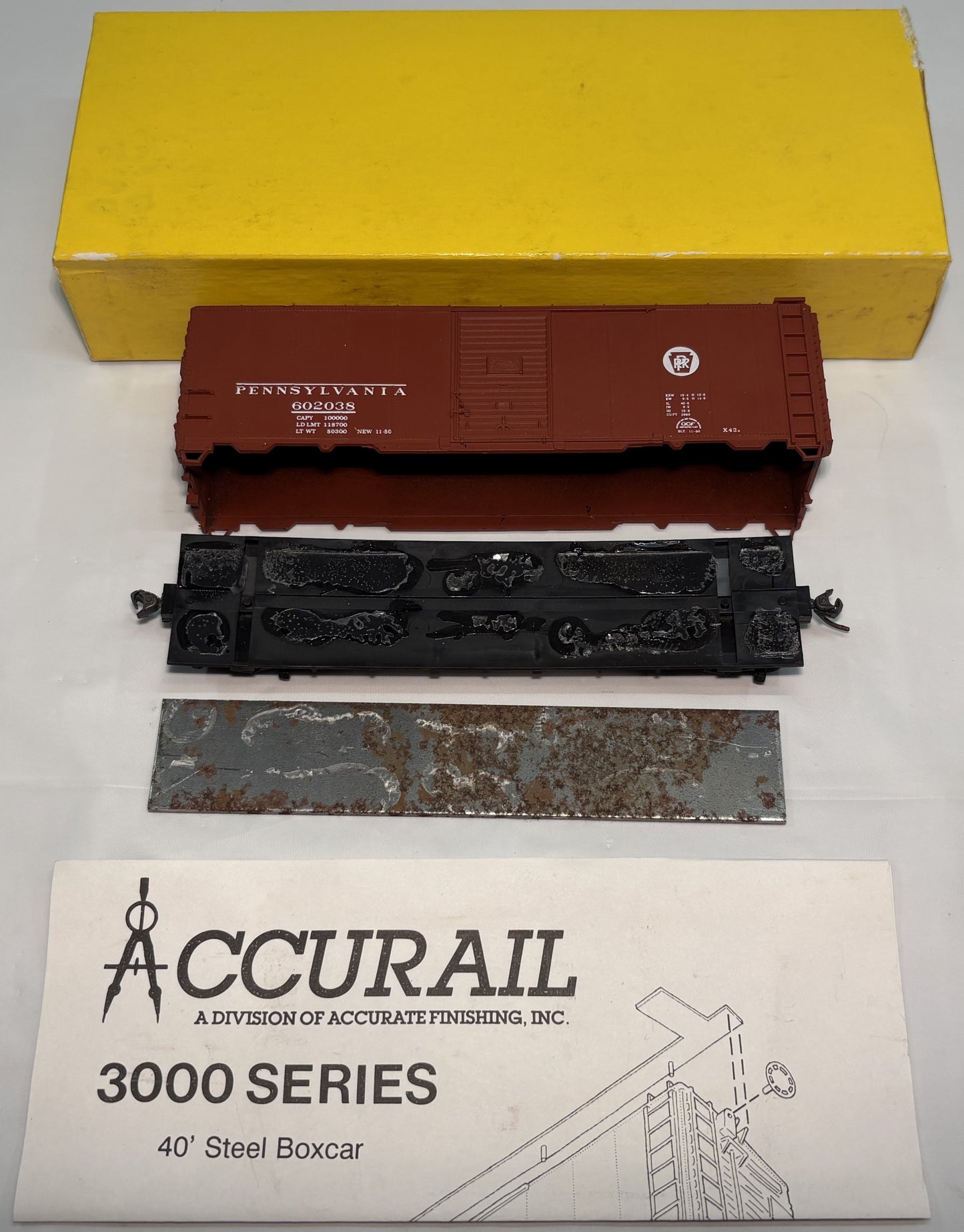 Accurail 3204 HO PRR Pennsylvania 40' AAR Steel Box Car #602038