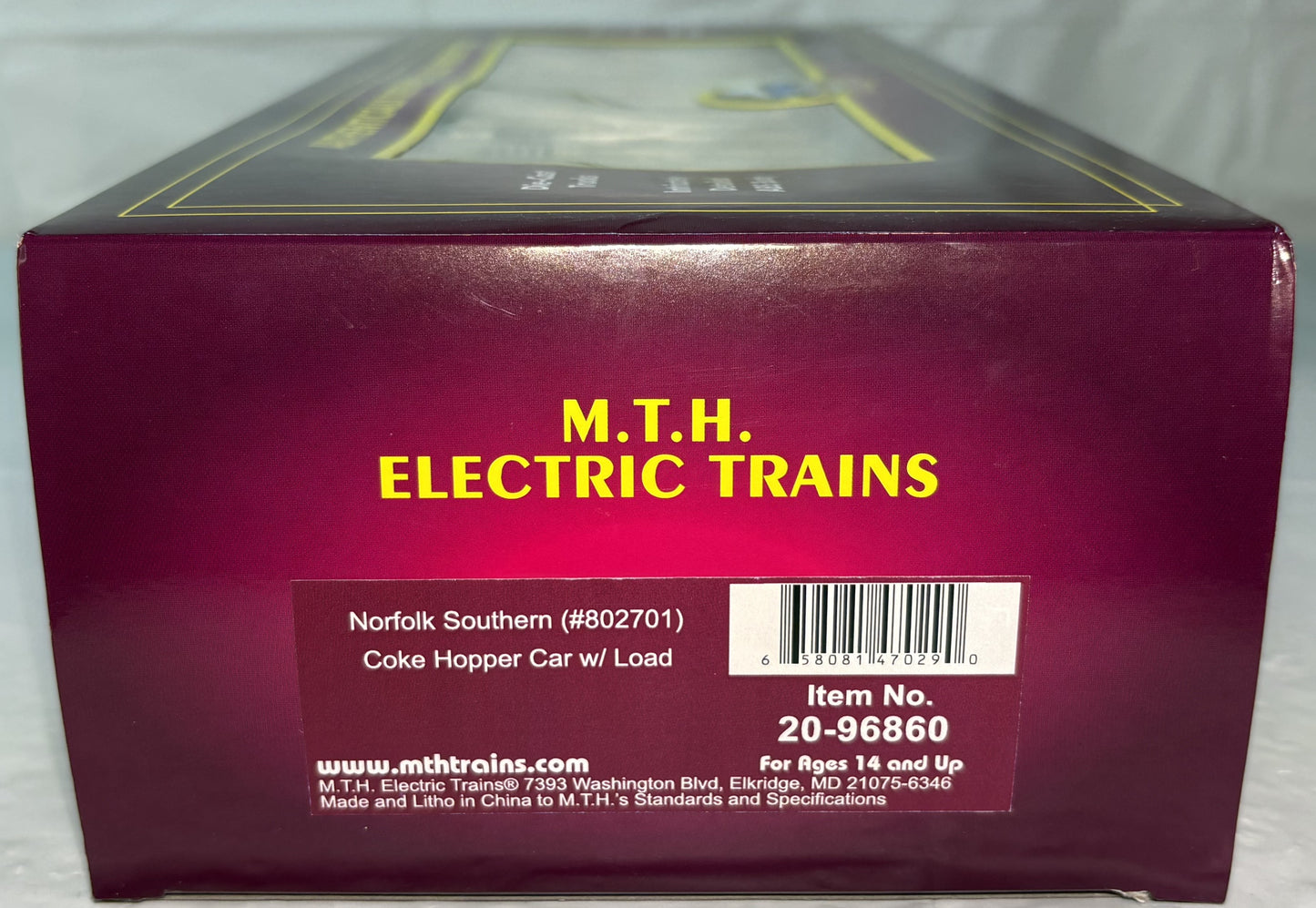MTH 20-96860 O Scale Premier Norfolk Southern Coke Hopper Car w/Load