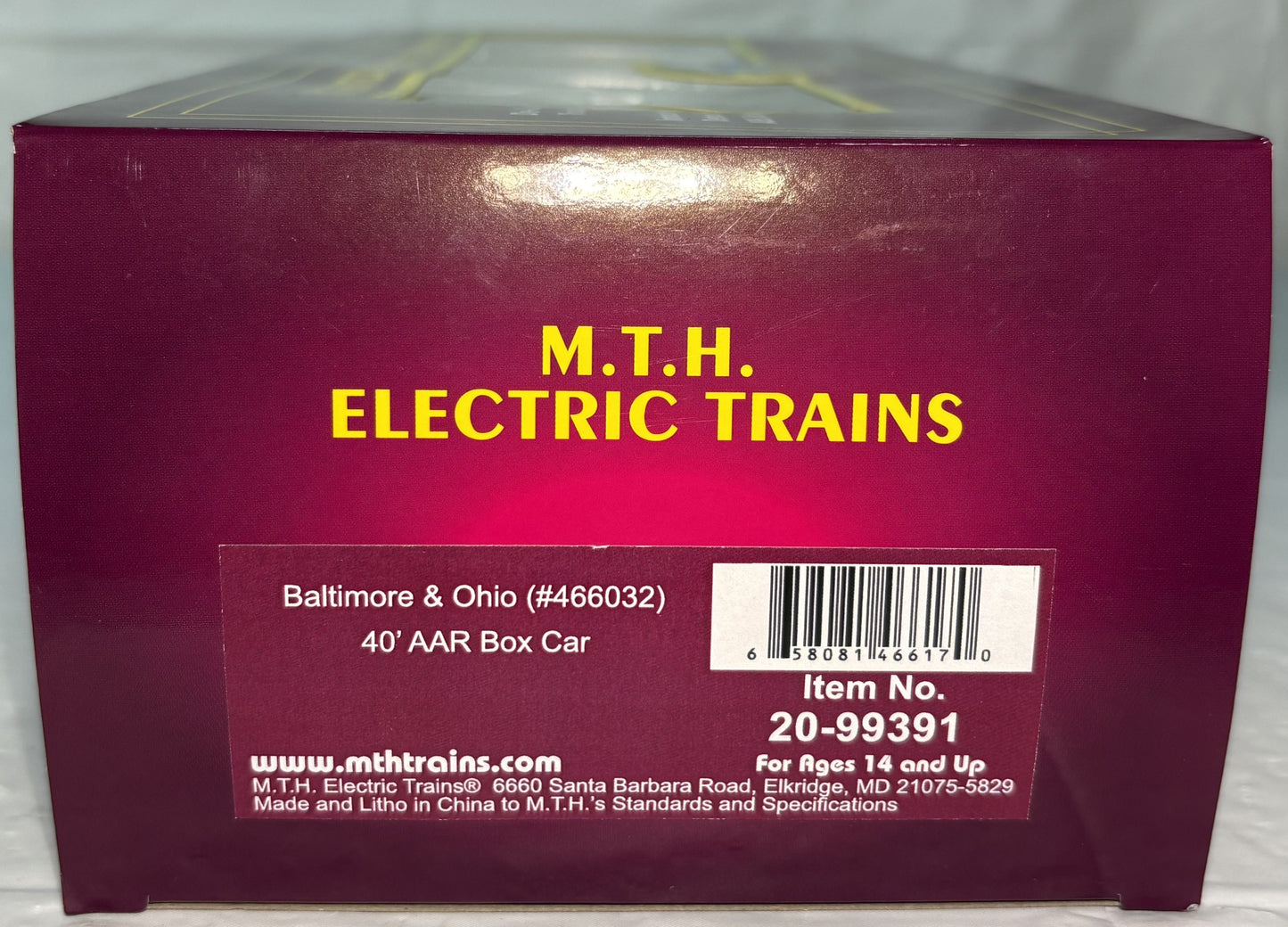 MTH Premier 20-99391 Baltimore & Ohio AAR Box Car