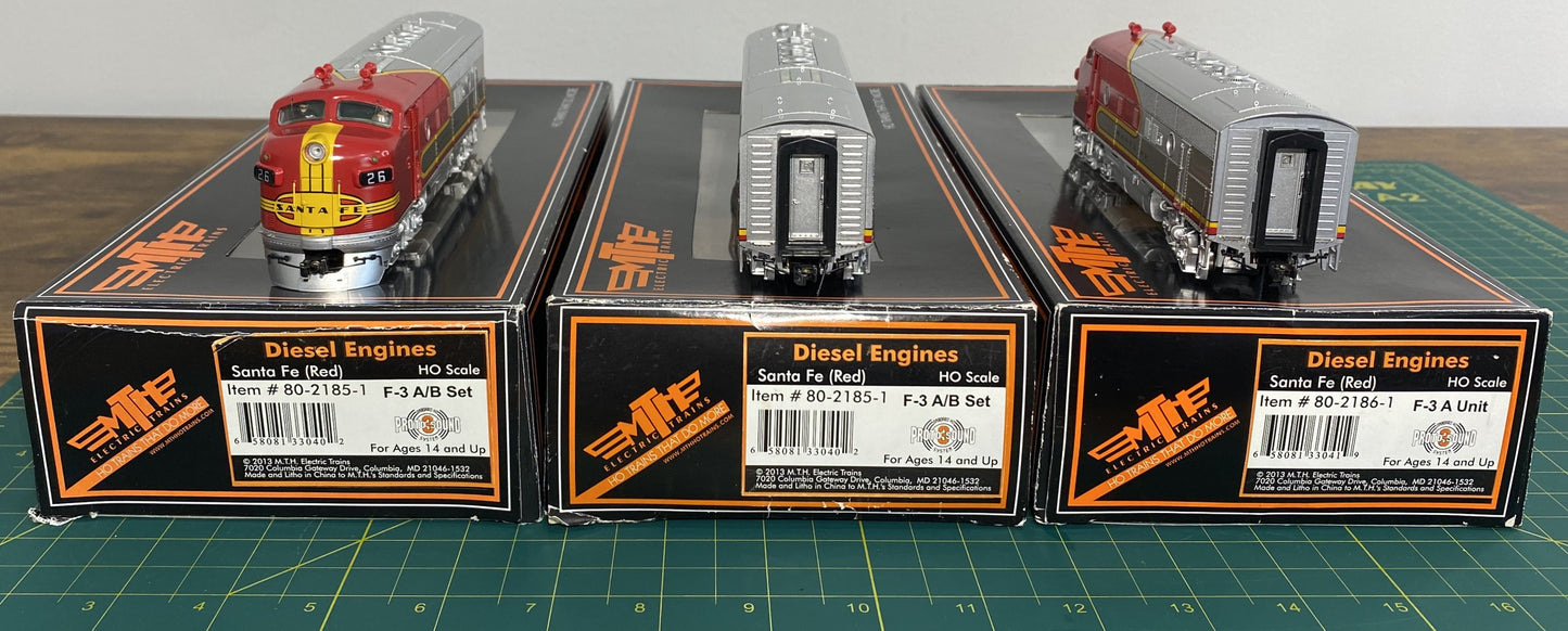 Santa Fe MTH 80-2185-1 HO Scale F-3 A/B/A Set With Proto-Sound 3.0