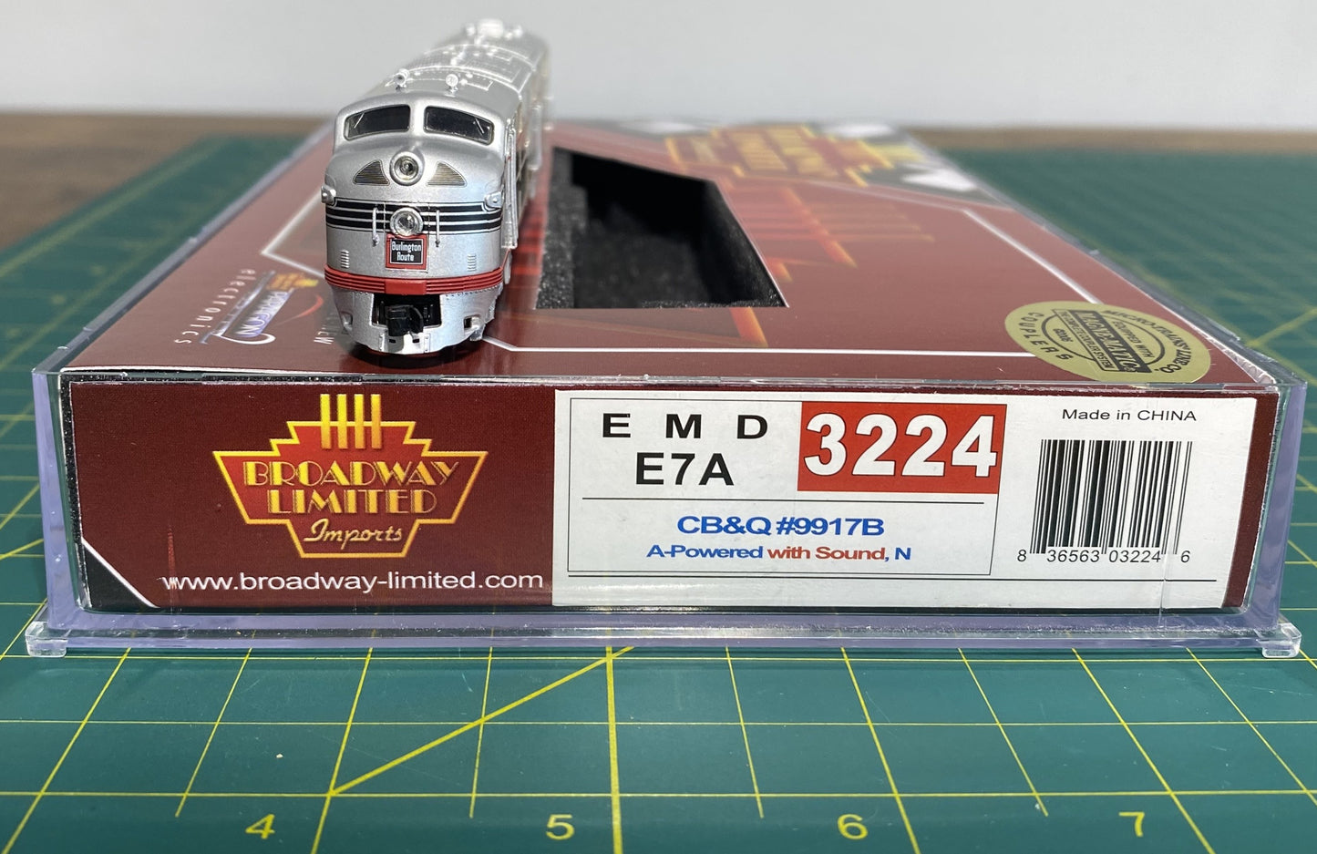 Broadway Limited 3224 N Scale Chicago, Burlington & Quincy EMD E7A Paragon2 #9917B
