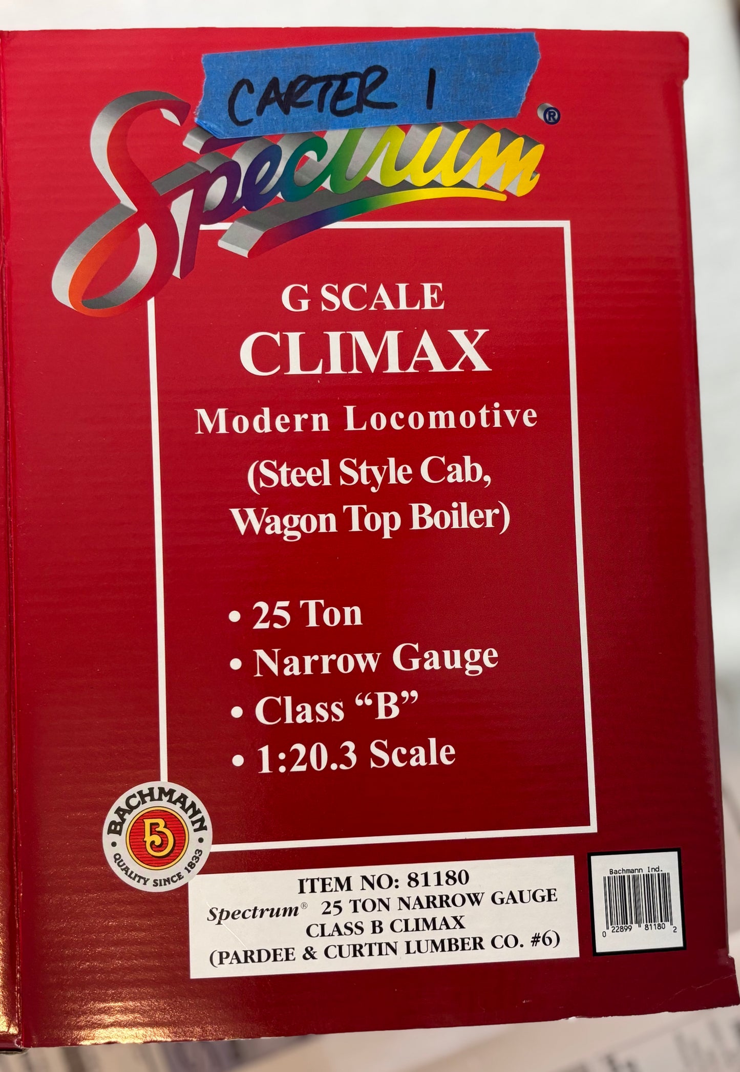 Bachmann 81180 Pardee & Curtin Lumber Climax Steam Locomotive #6