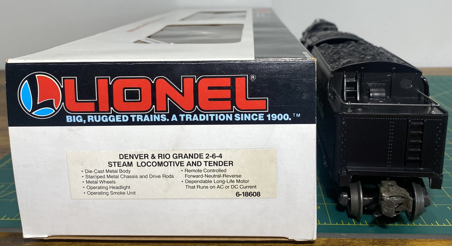 Lionel 6-18608 O Rio Grande 2-6-4 Steam Locomotive