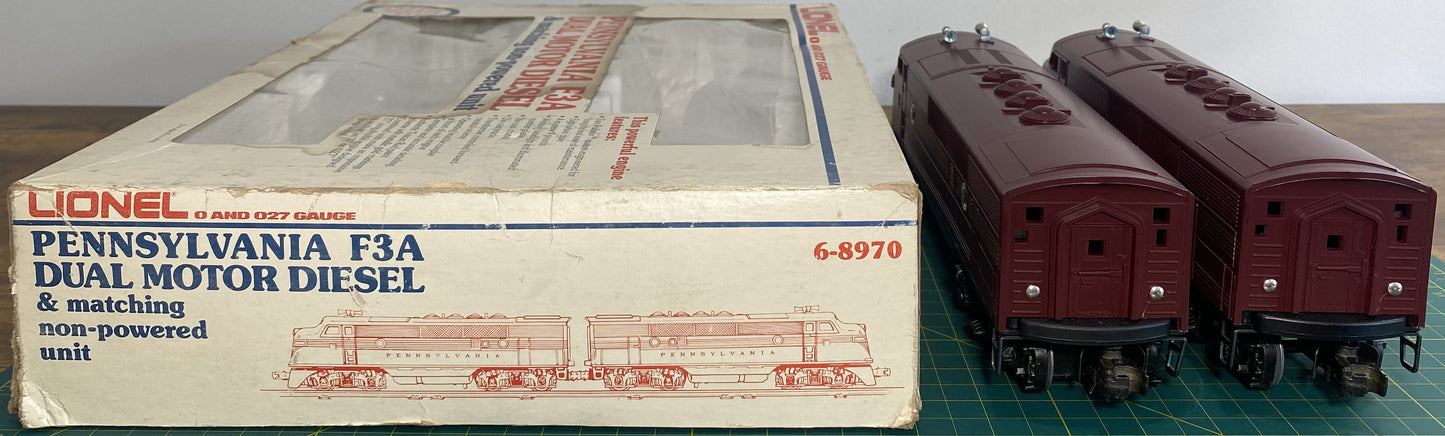Lionel 6-8970/71 Pennsylvania F3 AA Set Tuscan Brown 5 Stripe