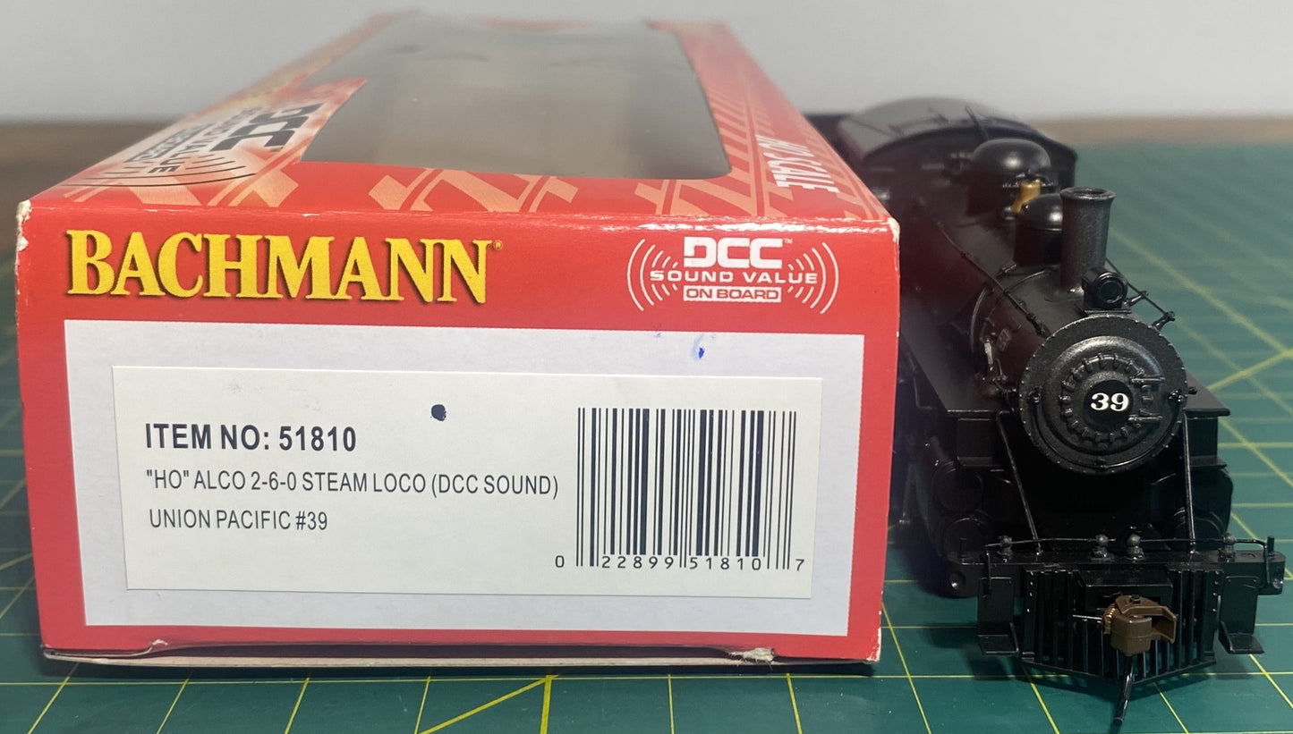 Bachmann 51810 Union Pacific Alco 2-6-0 Steam Locomotive w/Sound & DCC #39
