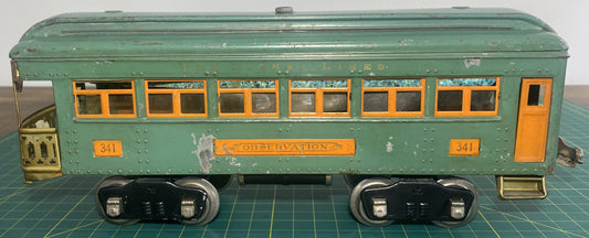 Lionel Pre War 341 Observation Car Peacock