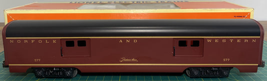 Lionel 6-19139 Norfolk & Western Smooth Side Aluminum Baggage Car #577 Powhatan Arrow