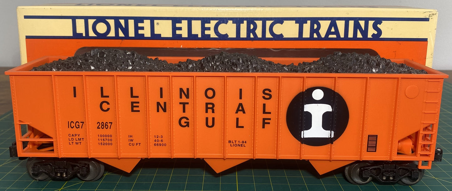 Lionel 6-17121 ICG Illinois Central Gulf 3-Bay Hopper w/ Coal Load