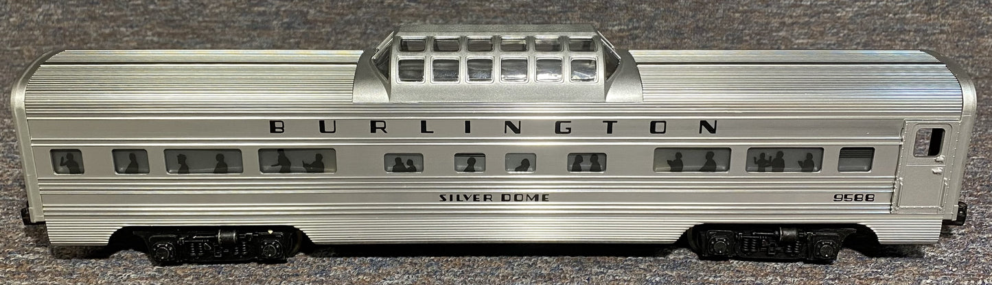 Lionel 9588 Burlington Silver Dome Vista Dome Passenger