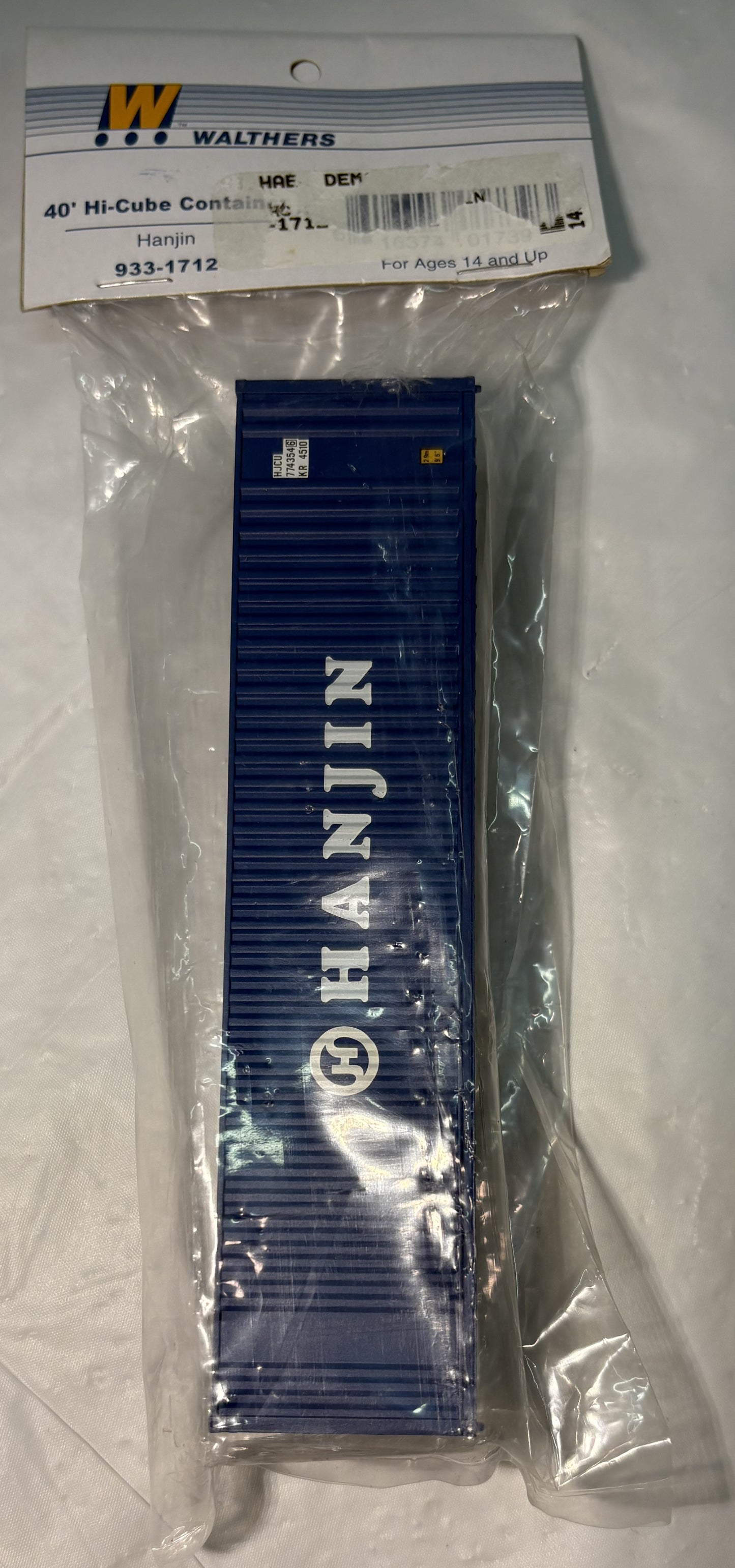 Walthers 949-8208 SceneMaster 40' Hi-Cube Corrugated Container w/Flat Roof-Hanjin
