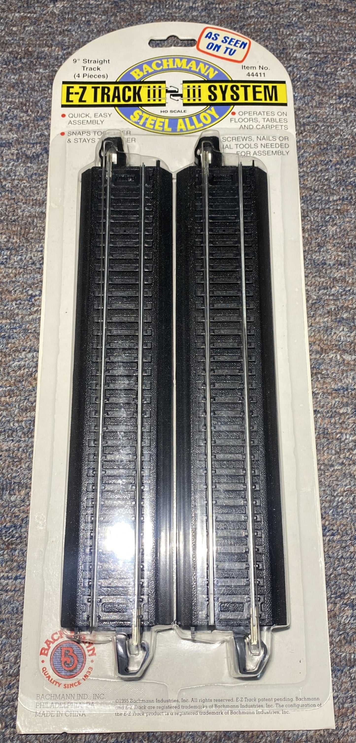 Bachmann #44411 9" Straight Track (4 pieces)