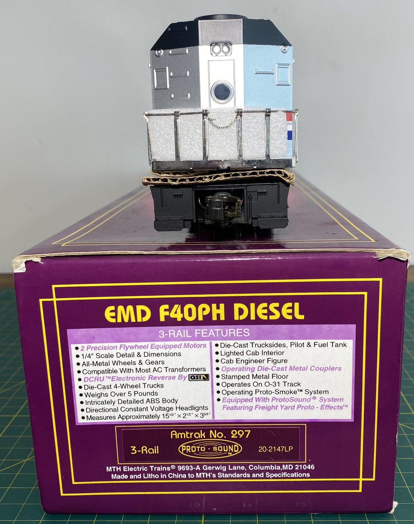 MTH 20-2147LP Premier Amtrak F40PH Diesel Engine - With Proto