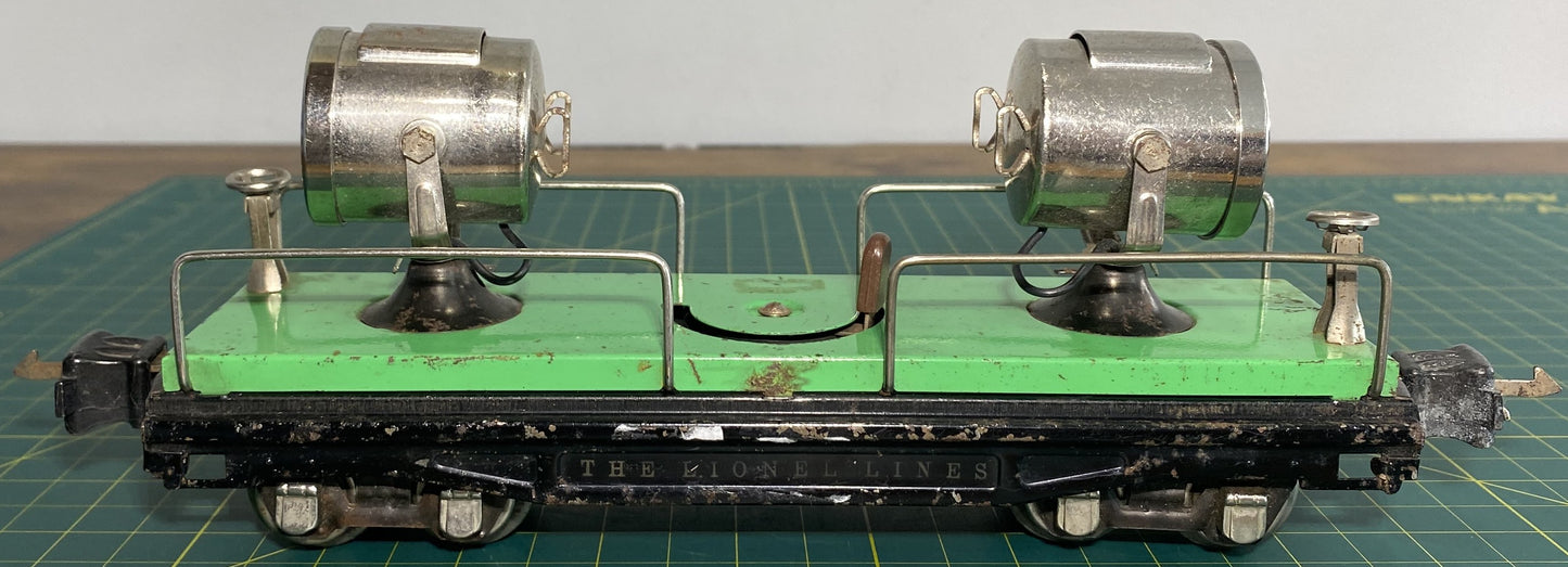 Lionel Pre War 820 Search light Car Green