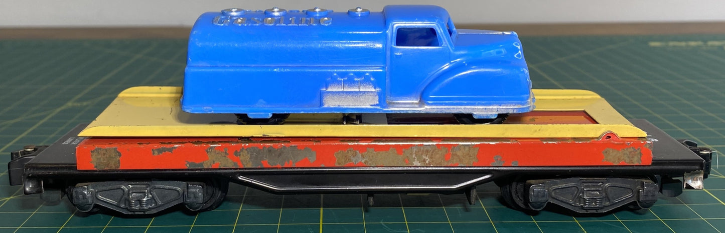 American Flyer Flat Car w/ Blue Tanker 915