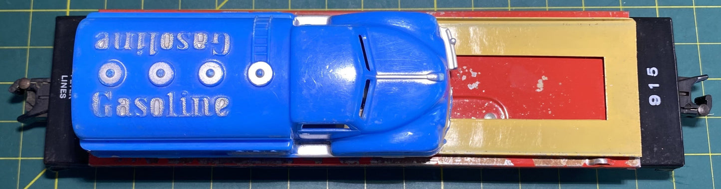 American Flyer Flat Car w/ Blue Tanker 915