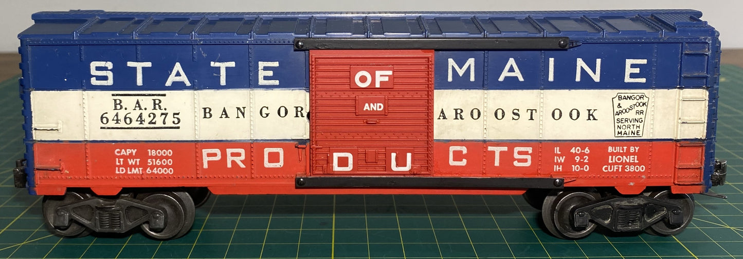 Lionel Post War 6464-275 State Of Maine Box Car (Solid Doors)