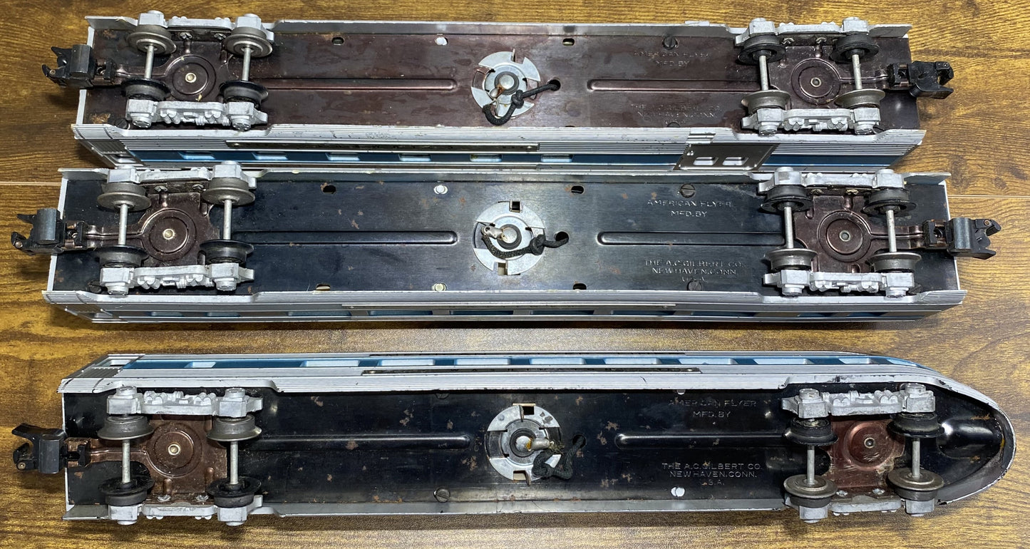 American Flyer #660, #661, #662 and #663 Blue Passenger Cars
