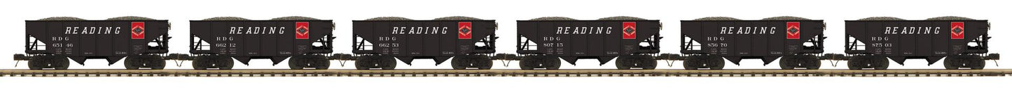 MTH 20-92406 Reading O Scale Premier 6-Car 2-Bay Fish Belly Hopper Car Set