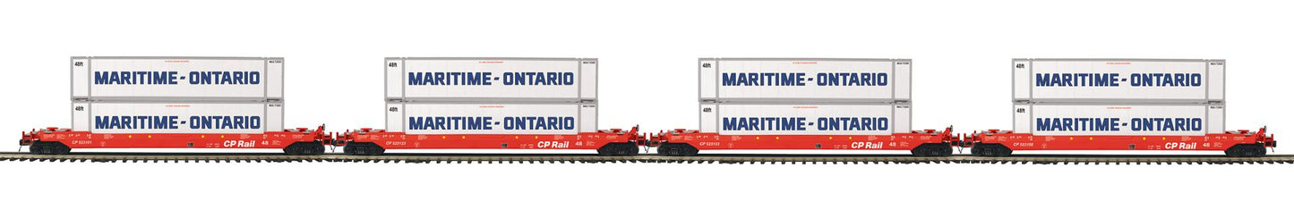 MTH 20-9243-5 Scale Premier 4-Car Husky Stack Set CP Rail