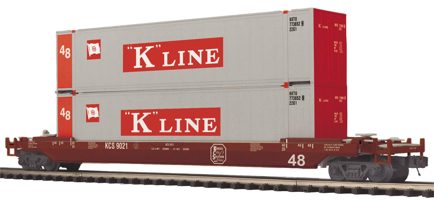 MTH 20-95783 Kansas City Southern O Scale Premier Husky Stack Car