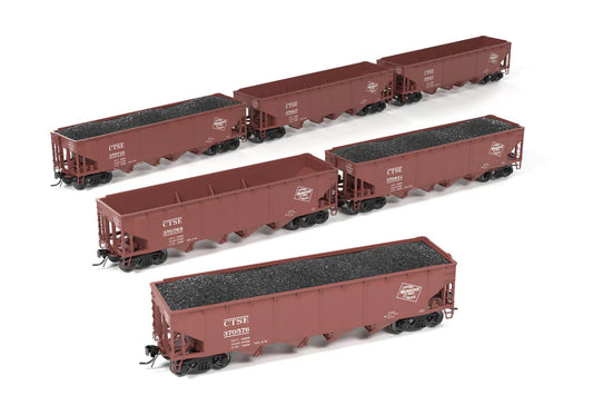 Broadway Limited 10136 HO ARA 70-ton 4-Bay Hopper, C&O H7-13, Black & White, 6-pack B