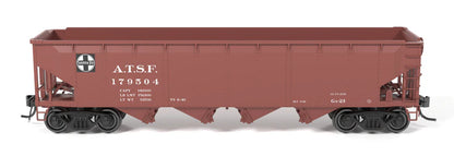 Broadway Limited 10139 HO ARA 70-ton 4-Bay Hopper, ATSF, Oxide Red w/ White, 6-pack B