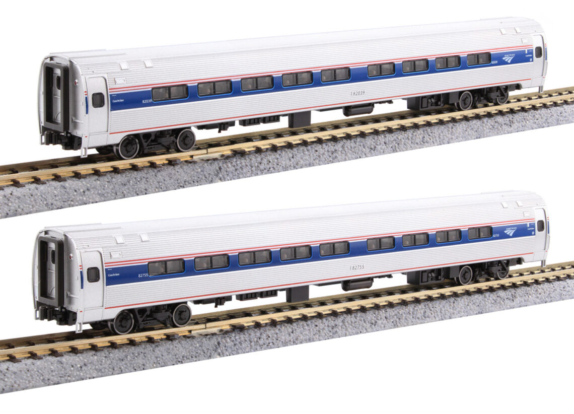 Kato 106-8002 N Scale Amtrak Amfleet I Coach Phase VI 2 Car Set A