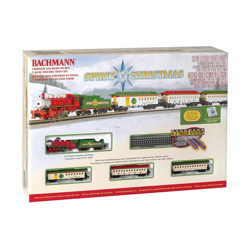 Bachmann 24017 N Scale Spirit of Christmas Passenger Train Set