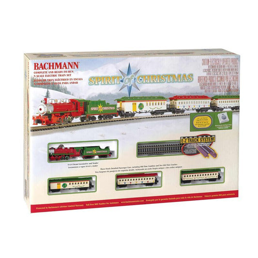 Bachmann 24017 N Scale Spirit of Christmas Passenger Train Set