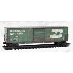 Micro-Trains 180144480 N Scale 50' Single Door Box Car Weathered Burlington Northern #246038