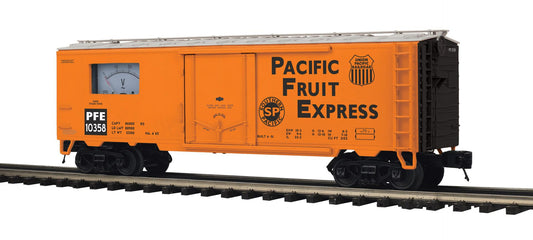MTH 20-94880 O Scale Premier Pacific Fruit Express 40’ Steel Sided Power Meter Car