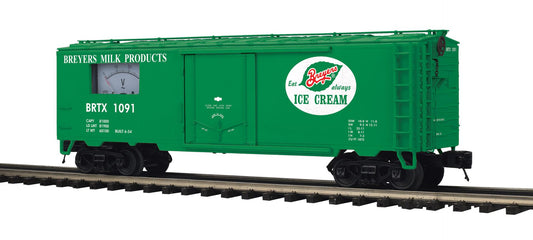 MTH 20-94882 O Scale Premier Breyers Ice Cream 40’ Steel Sided Power Meter Car