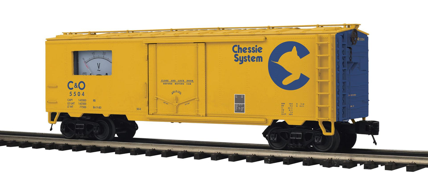 MTH 20-94883 O Scale Premier Chesapeake & Ohio 40’ Steel Sided Power Meter Car