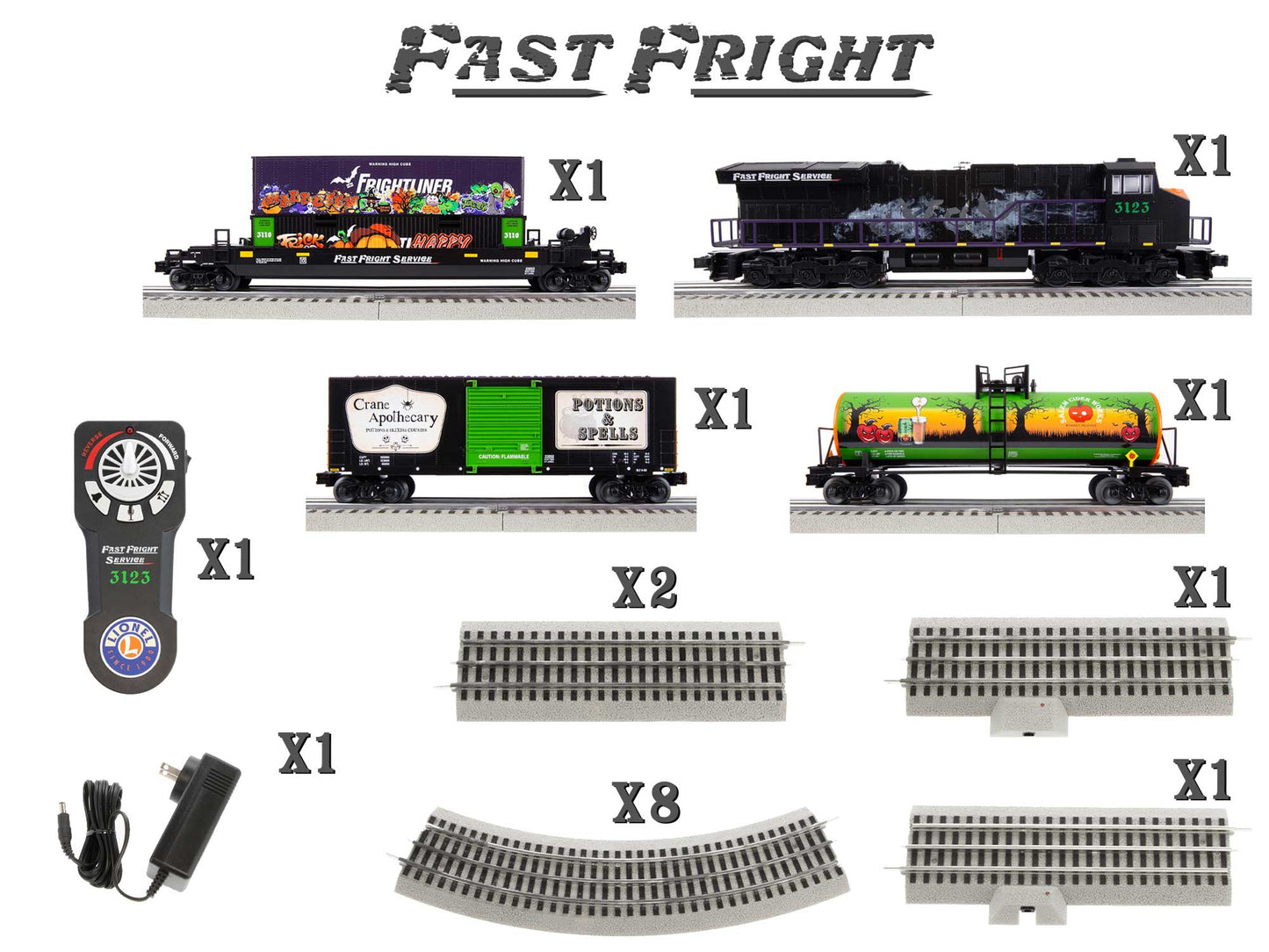 Lionel 2323050 O Gauge Halloween Fast Freight LionChief Set