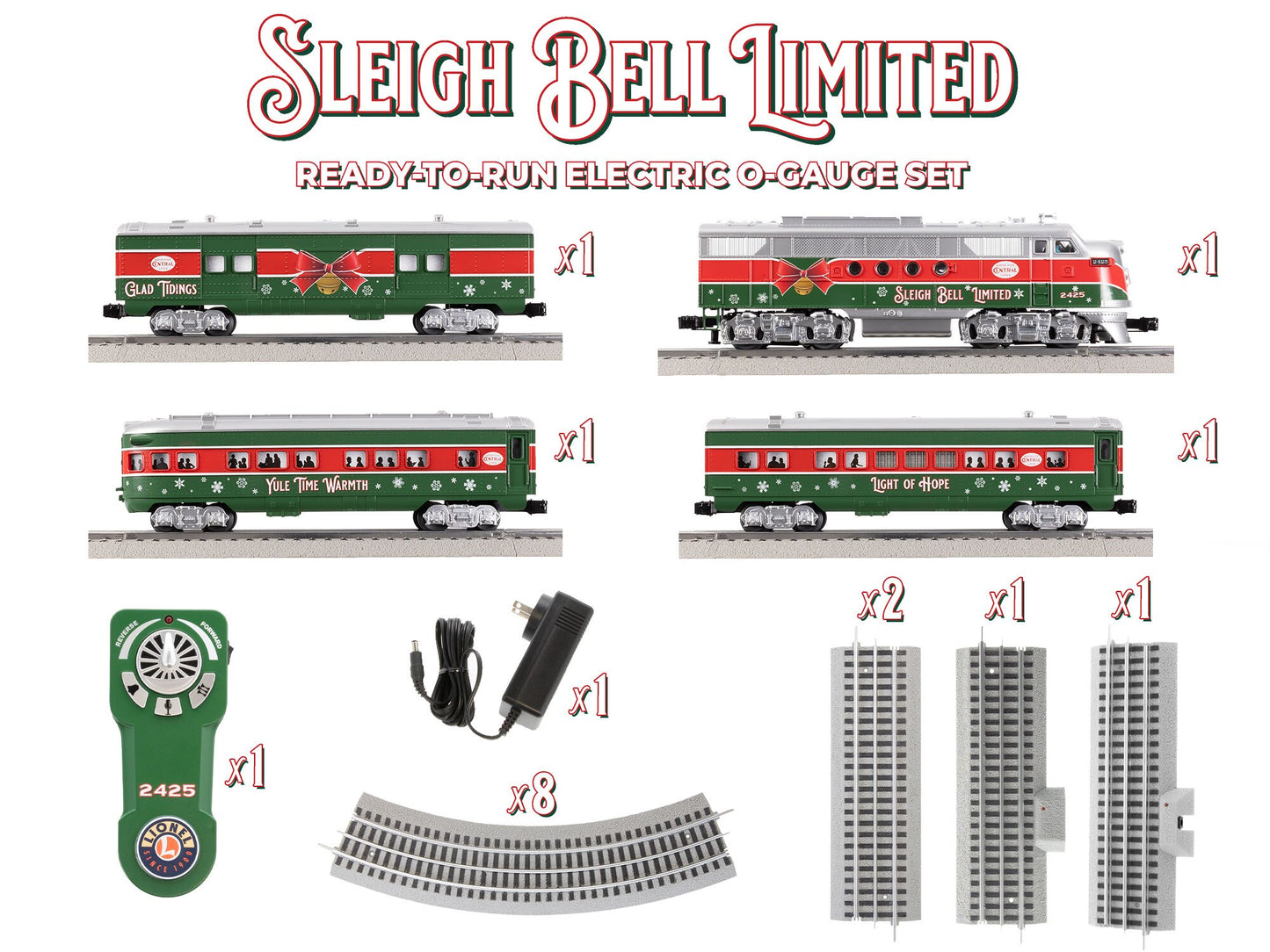Lionel 2423060 O Gauge Sleigh Bell Limited Passenger Set