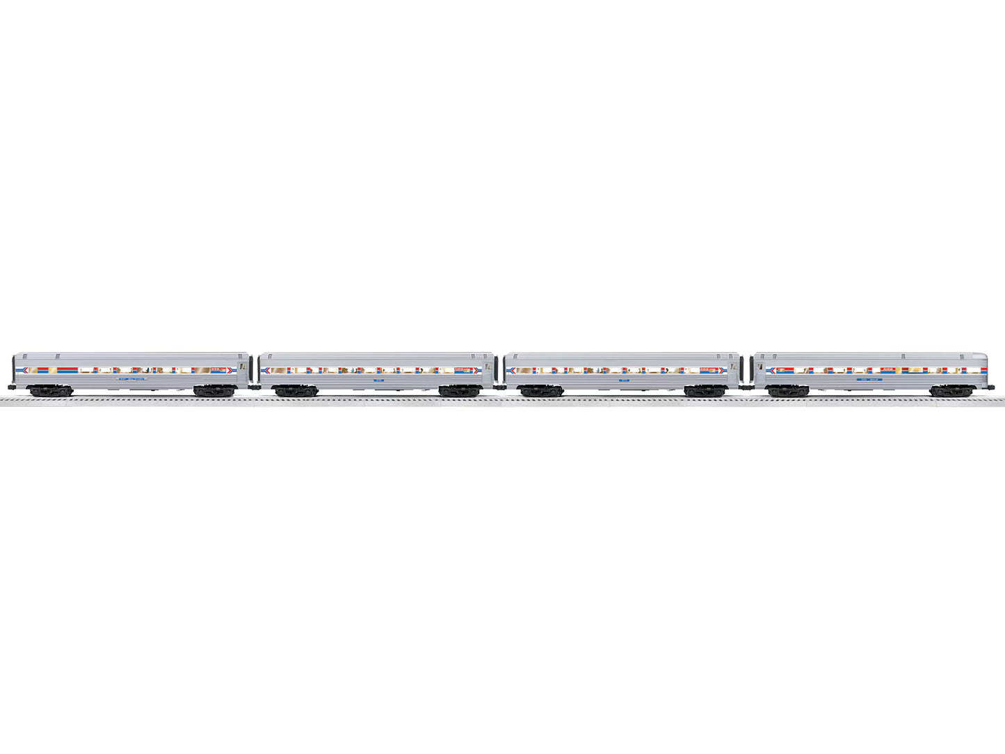 Lionel 2527160 O Gauge Amtrak 18" Aluminum Passenger Car 4-Pack (Phase I)