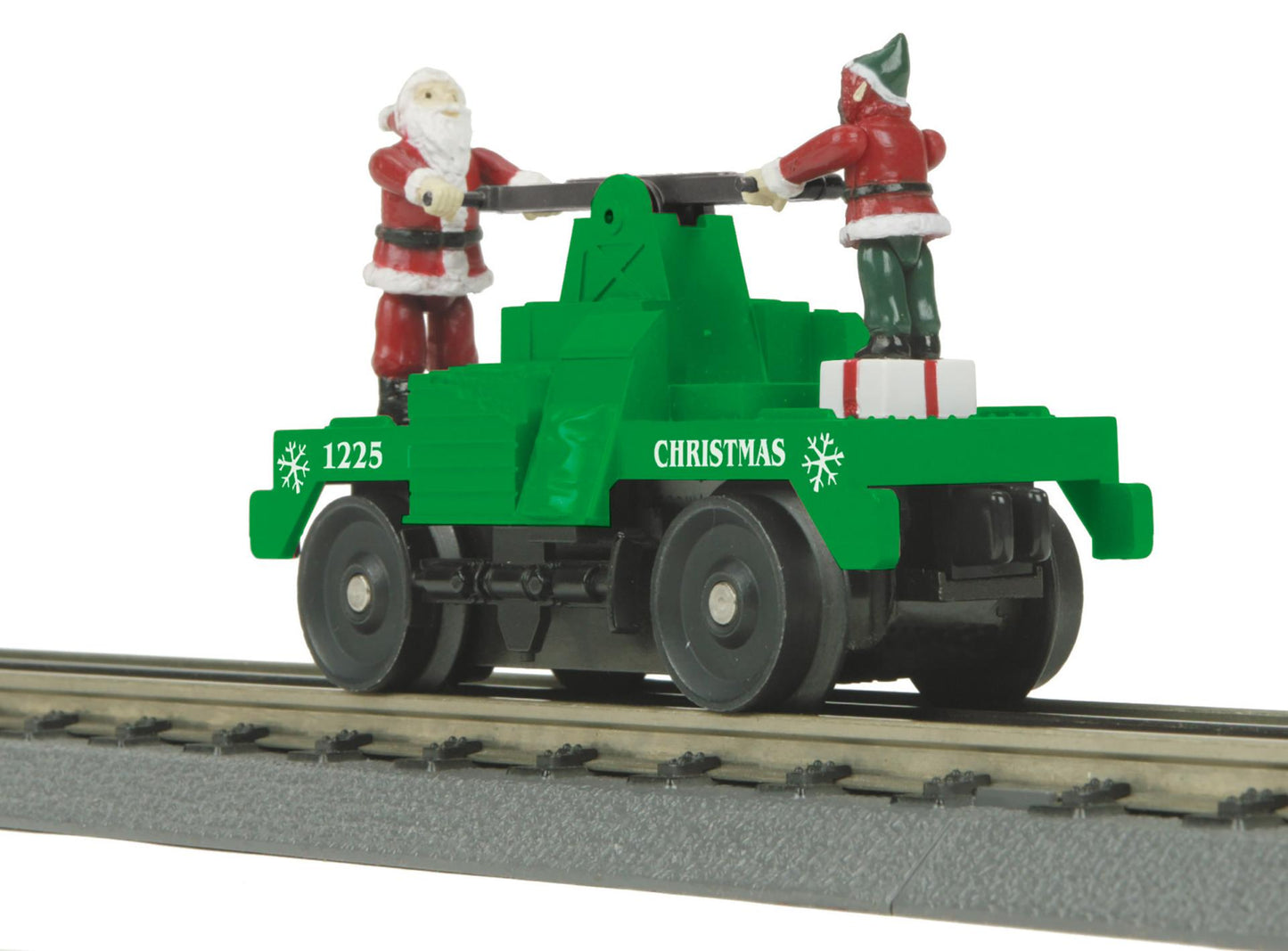 MTH 30-5256 O Gauge RailKing Christmas Operating Hand Car