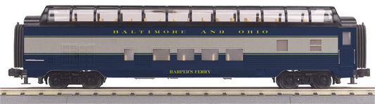 MTH 30-68336 O Gauge RailKing Baltimore & Ohio 60’ Streamlined Full-Length Vista Dome Car