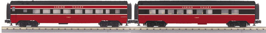 MTH 30-68338 O Gauge RailKing Lehigh Valley 2-Car 60’ Streamlined Sleeper/Diner Set