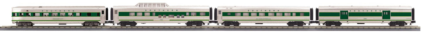 MTH 30-68341 O Gauge RailKing Southern 4-Car 60’ Streamlined Passenger Set